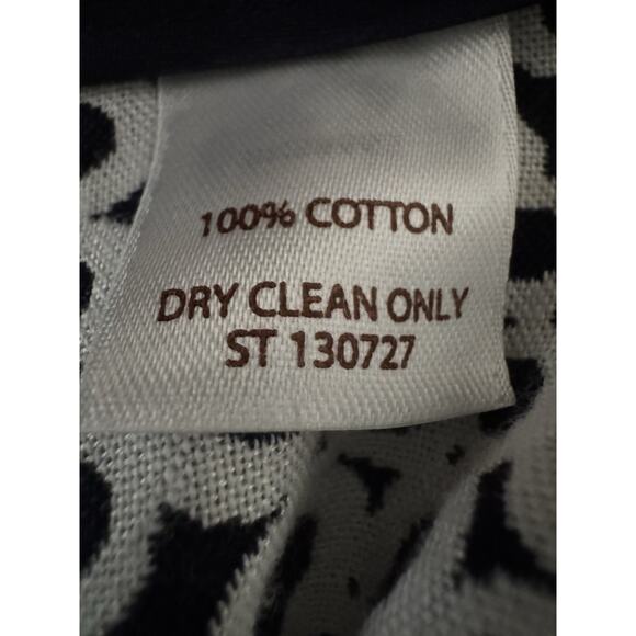 Tesori Coat L Mid-Length Cotton Navy White Dots Collar Buttons Unlined Hong Kong - Picture 8 of 11